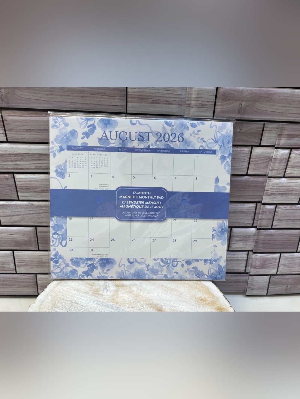 OCS ❤️ 2026-2027 Magnetic Monthly Pad Calendar Floral & Bow New